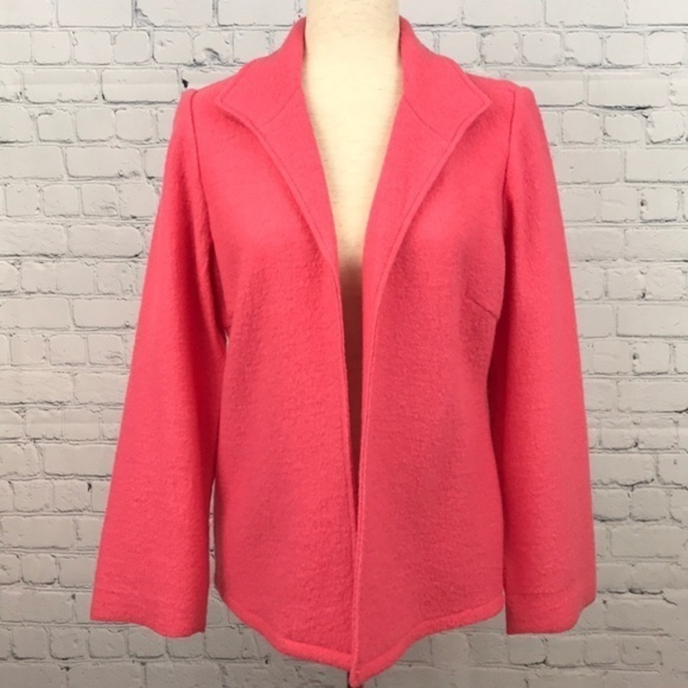 CHICO’S Fuchsia Pink Open Front Wool Cardigan 0/S